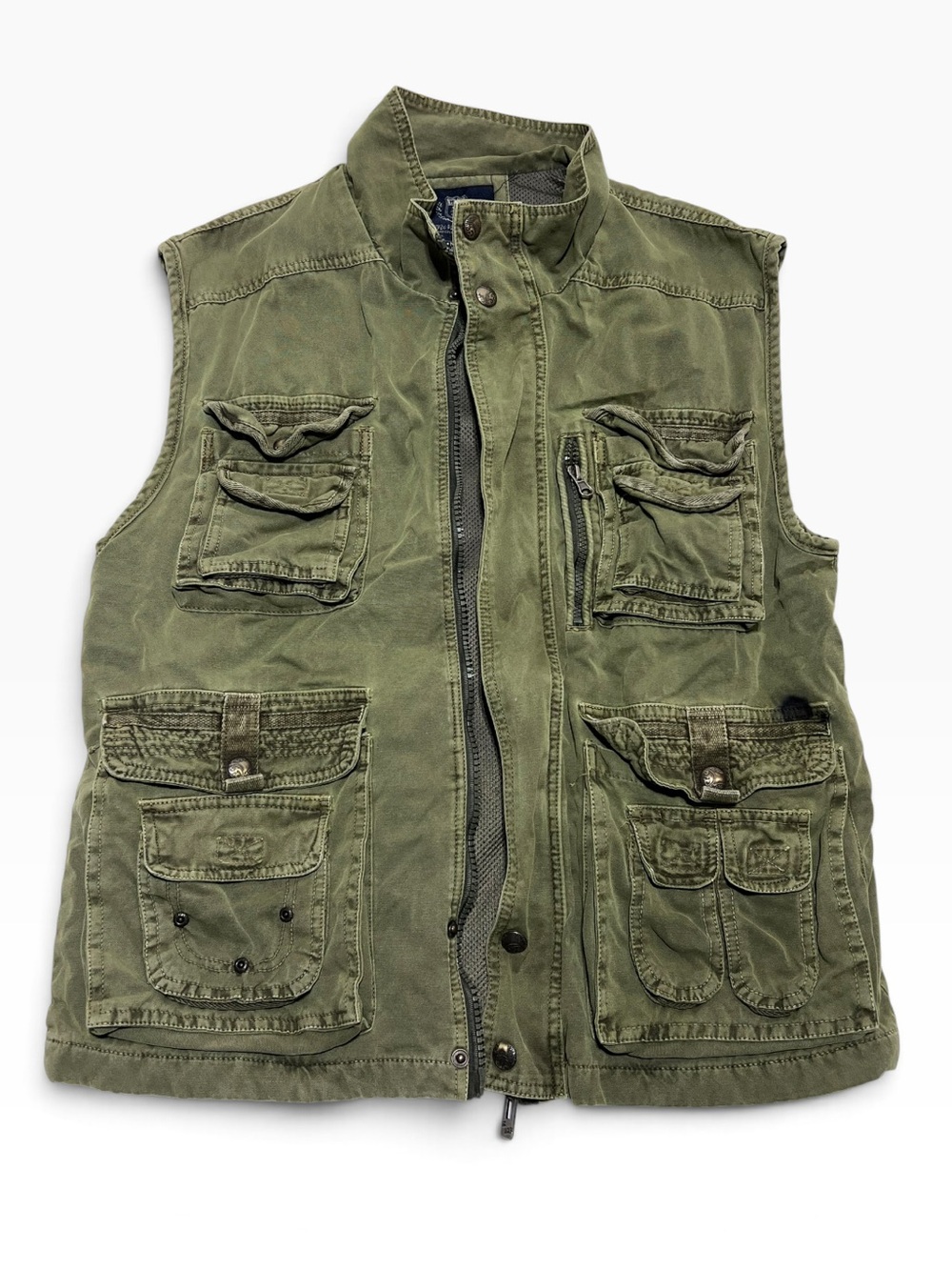 Classic Olive Green Utility Field Vest Outdoor Cargo Multi pockets vest